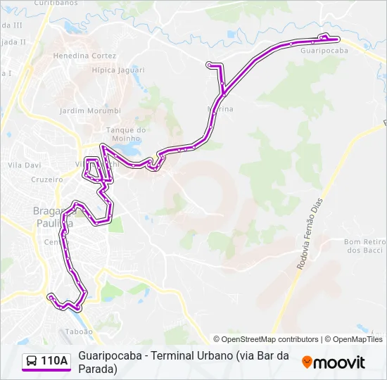 110A Bus Line Map