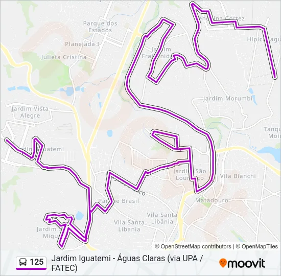 125 Bus Line Map