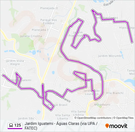 125 Bus Line Map