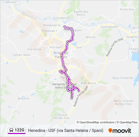 122G Bus Line Map