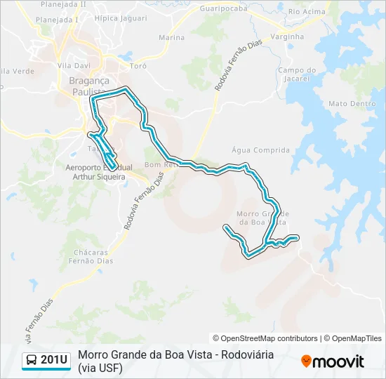 201U Bus Line Map