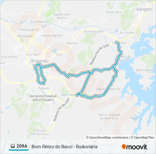 209A Bus Line Map