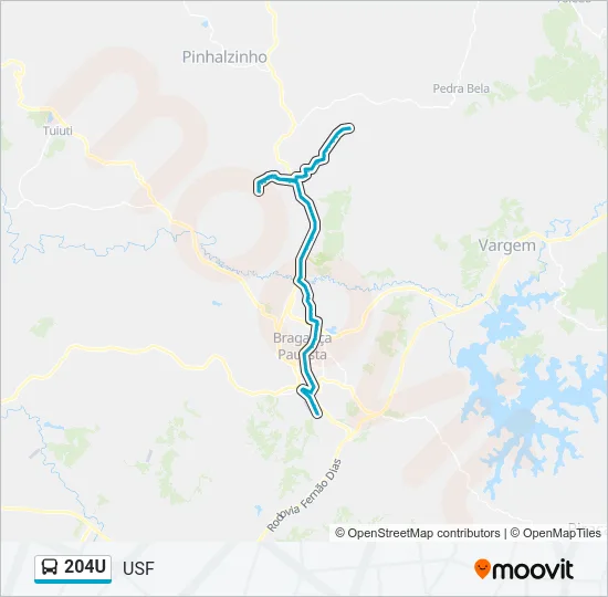 204U Bus Line Map