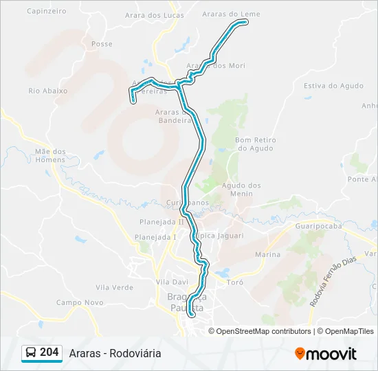 204 Bus Line Map