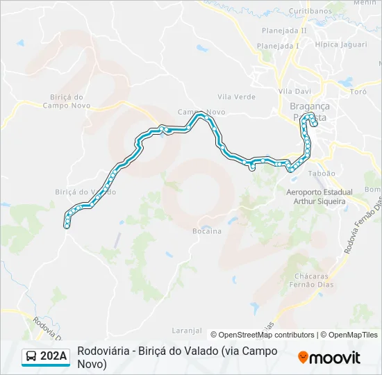 202A Bus Line Map