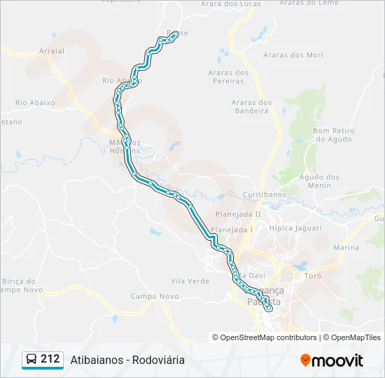 212 Bus Line Map