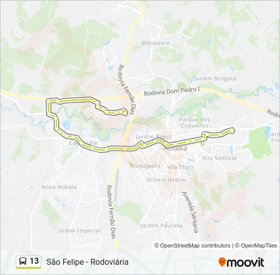 13 Bus Line Map