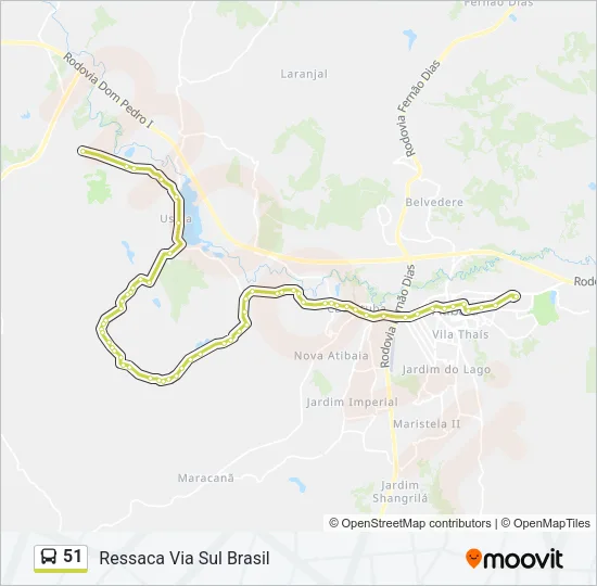 51 Bus Line Map