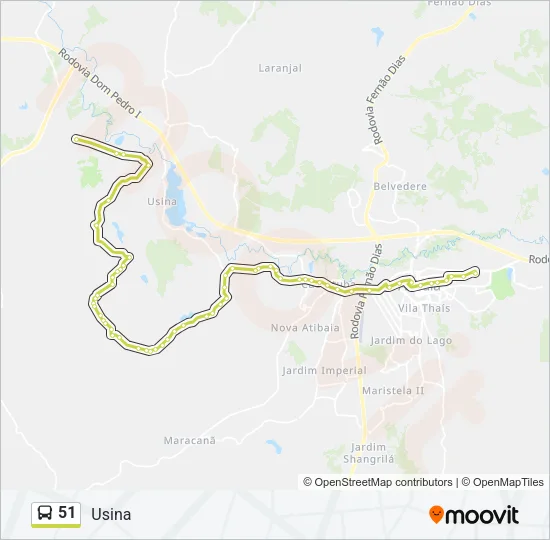 51 Bus Line Map