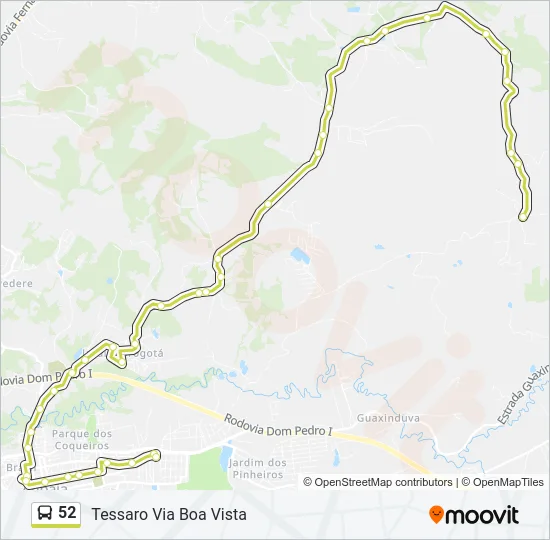 52 Bus Line Map