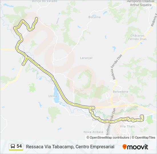 54 Bus Line Map