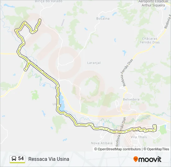 54 Bus Line Map