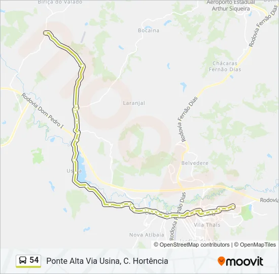 54 Bus Line Map