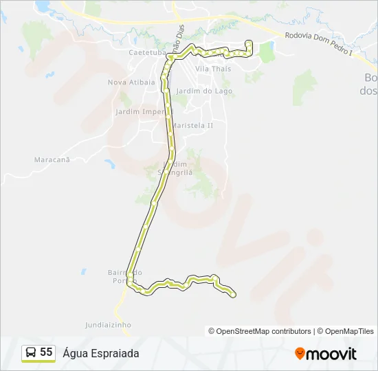 55 Bus Line Map