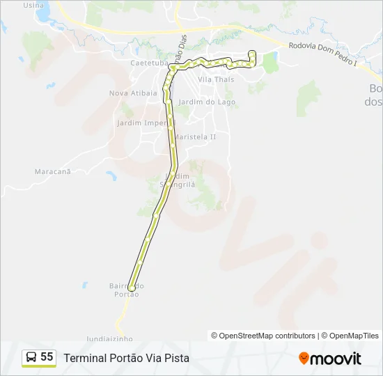 55 Bus Line Map