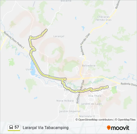 57 Bus Line Map