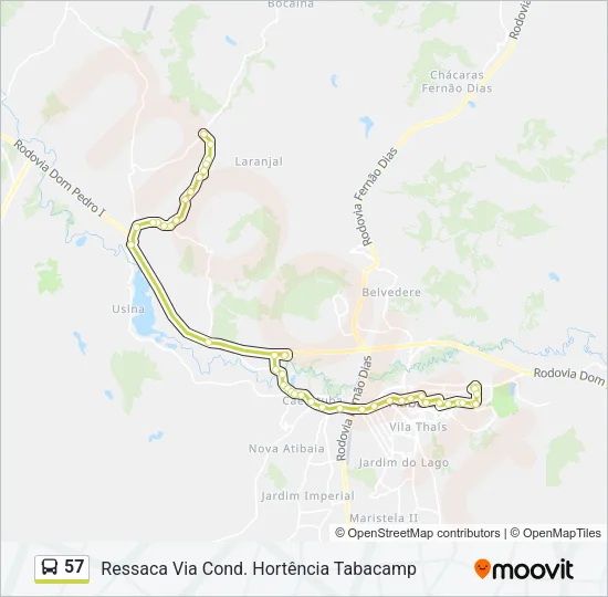 57 Bus Line Map