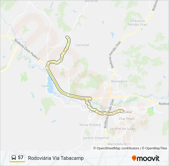 57 Bus Line Map