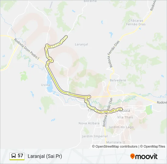 57 Bus Line Map