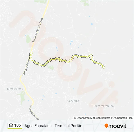 105 Bus Line Map