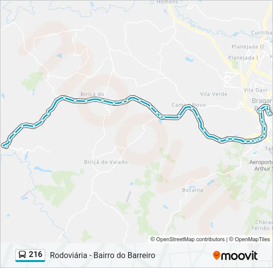 216 Bus Line Map