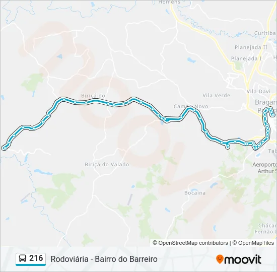 216 Bus Line Map