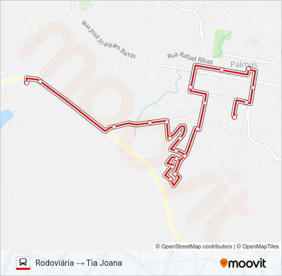 002 TIA JOANA / RODOVIÁRIA Bus Line Map