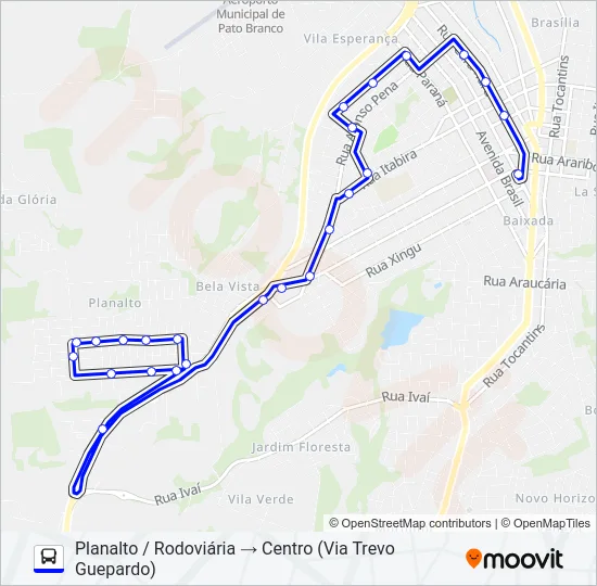 115 PLANALTO / CENTRO (VIA RODOVIÁRIA) Bus Line Map