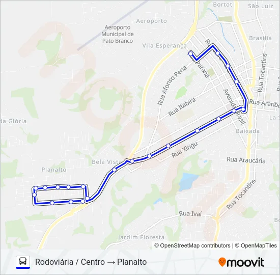 115 PLANALTO / CENTRO (VIA RODOVIÁRIA) Bus Line Map