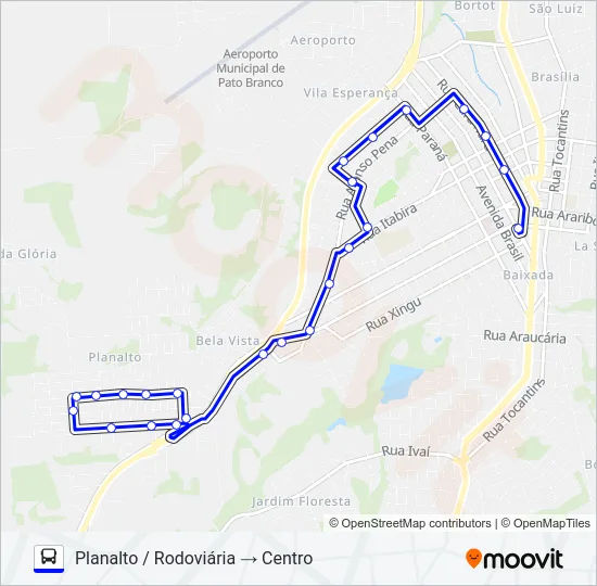 115 PLANALTO / CENTRO (VIA RODOVIÁRIA) Bus Line Map
