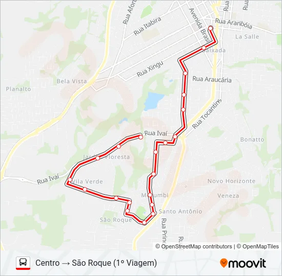 114 SÃO ROQUE / VILA ESPERANÇA Bus Line Map