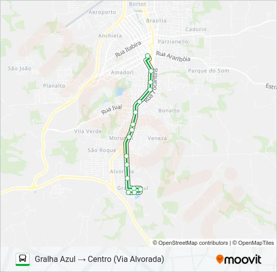 201 GRALHA AZUL / VIBRA Bus Line Map