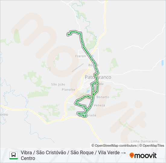 Mapa da linha 205 SÃO CRISTÓVÃO / VIBRA de ônibus