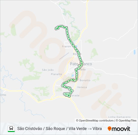 Mapa da linha 205 SÃO CRISTÓVÃO / VIBRA de ônibus