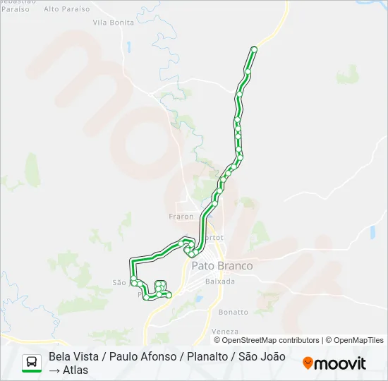 302 PLANALTO / ATLAS Bus Line Map