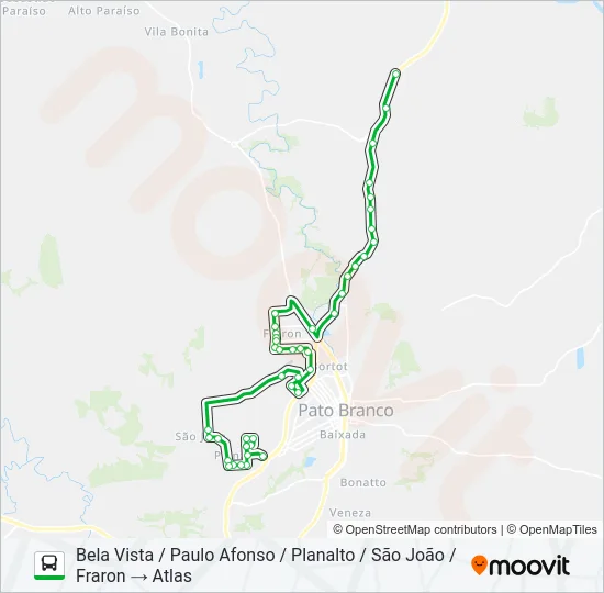 302 PLANALTO / ATLAS Bus Line Map