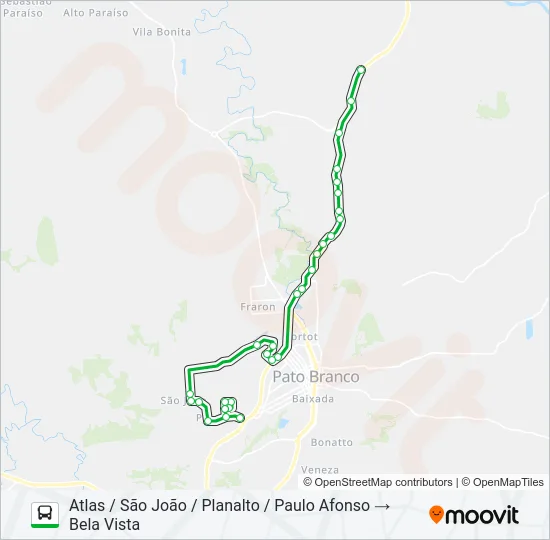 302 PLANALTO / ATLAS Bus Line Map