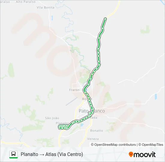 302 PLANALTO / ATLAS (EXTRA) Bus Line Map