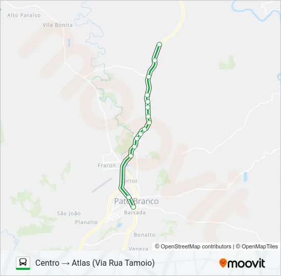 304 SÃO FRANCISCO / CENTRO / ATLAS Bus Line Map