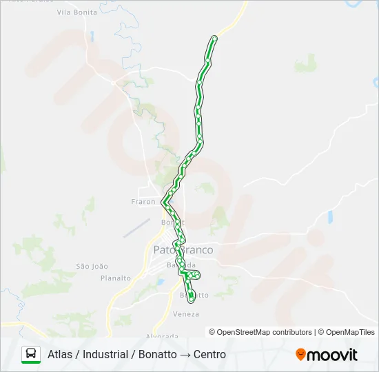 304 SÃO FRANCISCO / CENTRO / ATLAS Bus Line Map