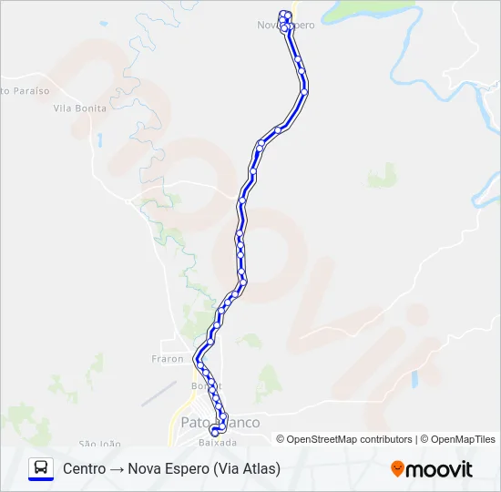 116 NOVA ESPERO / CENTRO Bus Line Map