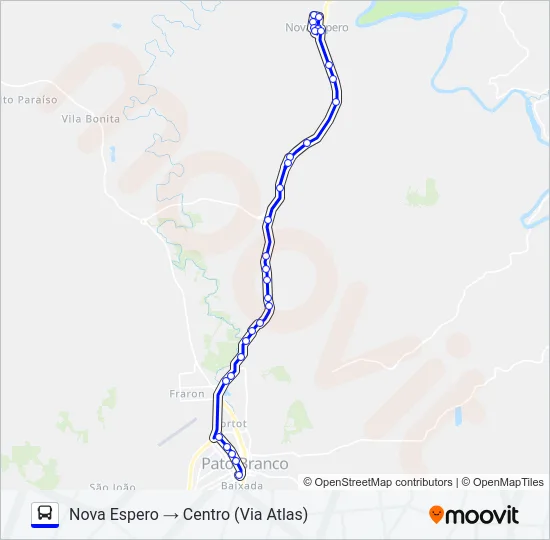 116 NOVA ESPERO / CENTRO Bus Line Map