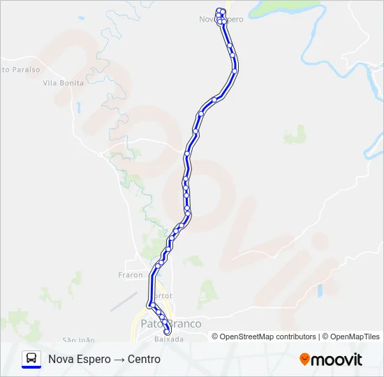 116 NOVA ESPERO / CENTRO Bus Line Map