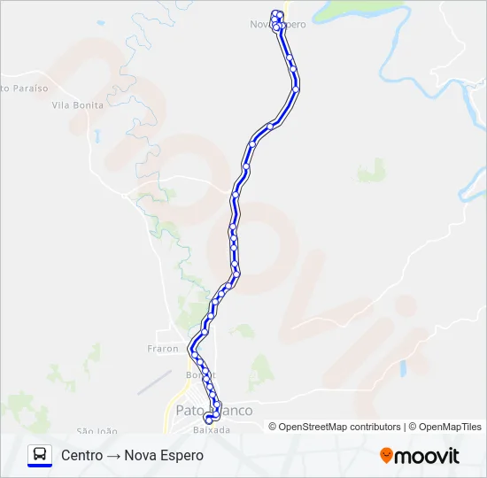 116 NOVA ESPERO / CENTRO Bus Line Map