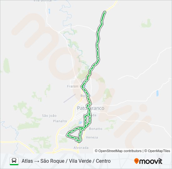 Mapa da linha 305 SÃO CRISTÓVÃO / ATLAS (EXTRA) de ônibus
