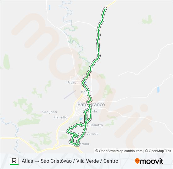 Mapa da linha 305 SÃO CRISTÓVÃO / ATLAS de ônibus