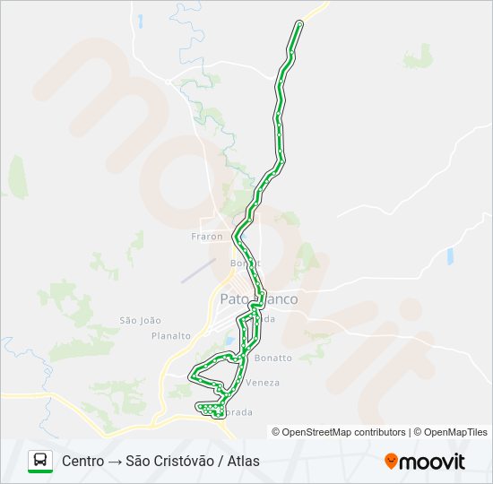Mapa da linha 305 SÃO CRISTÓVÃO / ATLAS de ônibus