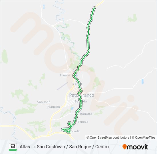Mapa da linha 305 SÃO CRISTÓVÃO / ATLAS de ônibus