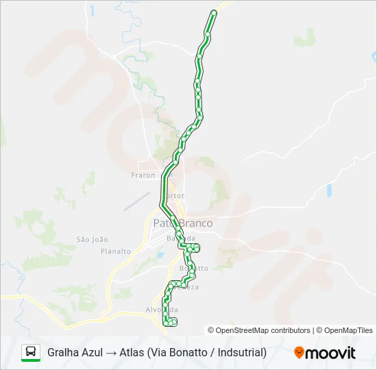 301 GRALHA AZUL / ATLAS (CENTRO) Bus Line Map