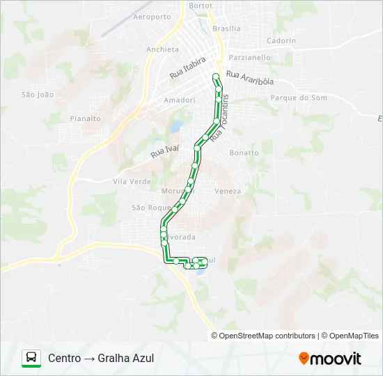 301 GRALHA AZUL / ATLAS (CENTRO) Bus Line Map